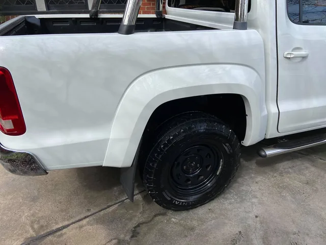 White Volkswagen Amarok tray after decontamination