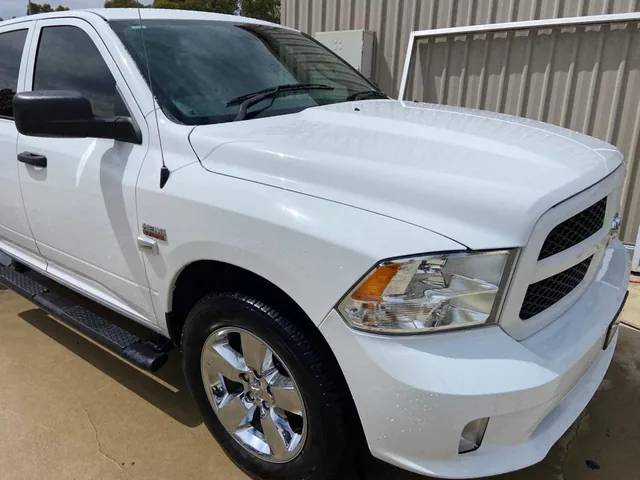 Restored white RAM pickup after overspray removal