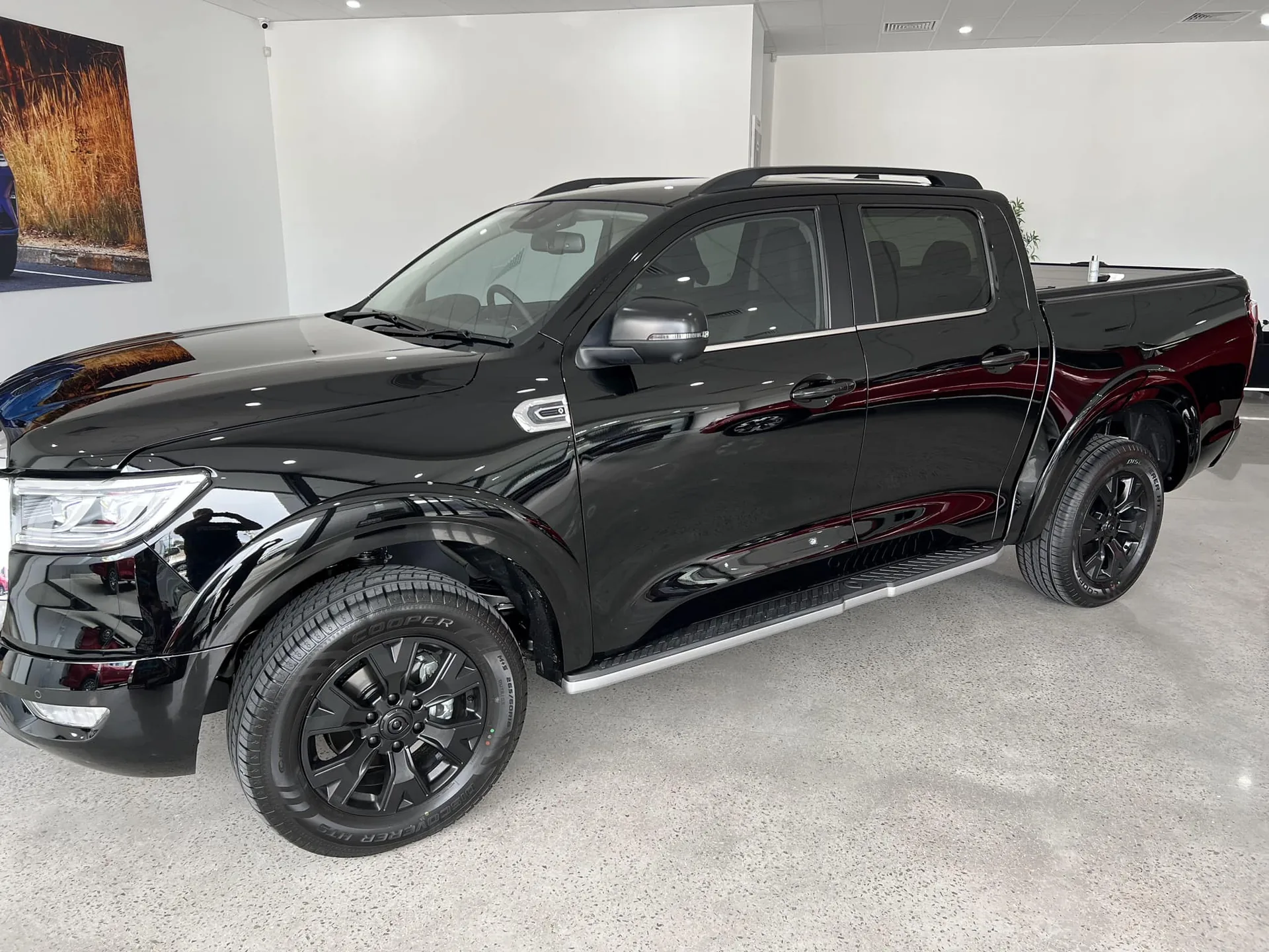 New black dual cab ute before protection work